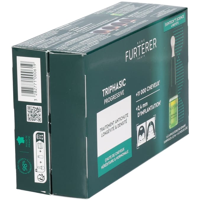 René Furterer Triphasic Progressive, Behandeling Tegen Haaruitval Voor Levensduur & Densiteit Erfelijke & Hormonale Haaruitval 8fl.