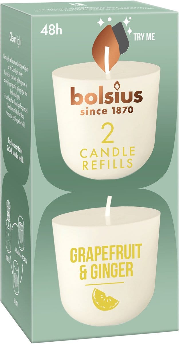 Bolsius Geurkaars Navulling Grapefruit & Ginger -
