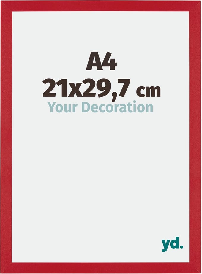 Your Decoration - Fotolijst A4 21x 29,7 cm - MDF - Rood - Mura