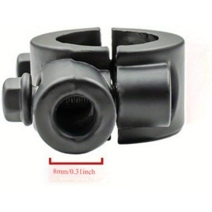 Zwarte Motorfiets Stuur 8mm Spiegel Draadmontage Houder Klem Adapter M8 gray