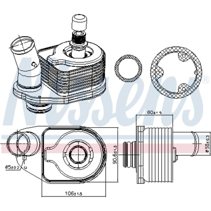 Olie radiator, motorolie NISSENS 91101