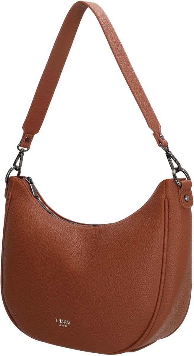 Charm London Montmartre Schoudertas Dames - Handtas voor Dames - Tas van Imitatieleder - Cognac
