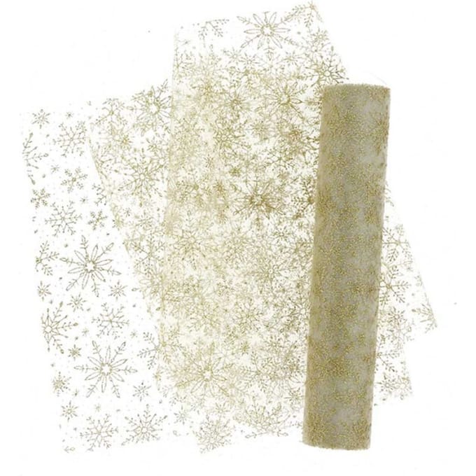 Unique Living - Decofabric Ice Star - 28x300cm - Gold