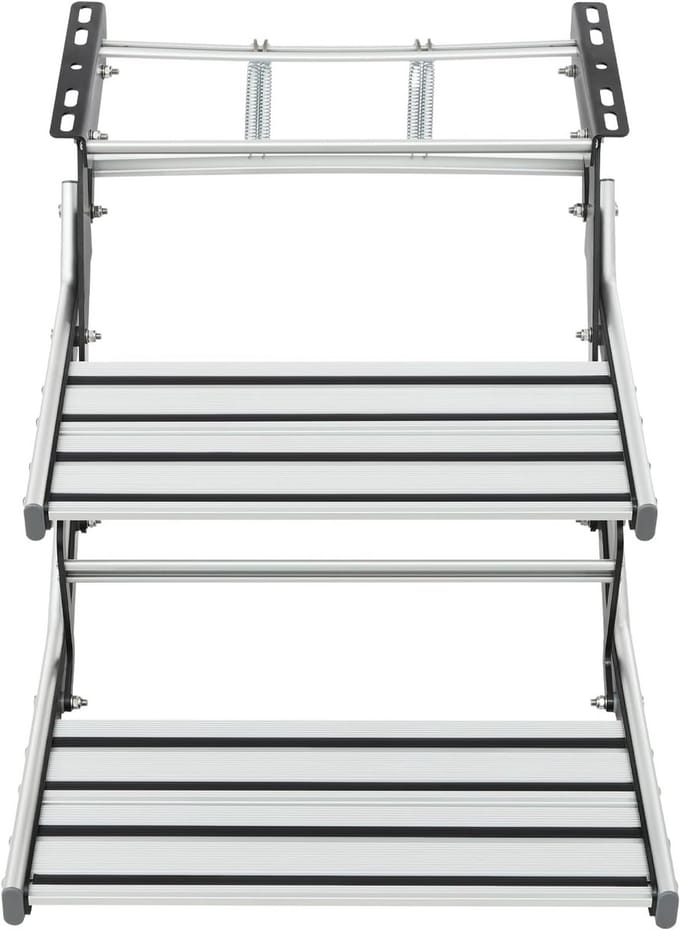 Inklapbare Dubbele Opstap voor Caravan en Camper - Aluminium | Stevige Opstaptrede