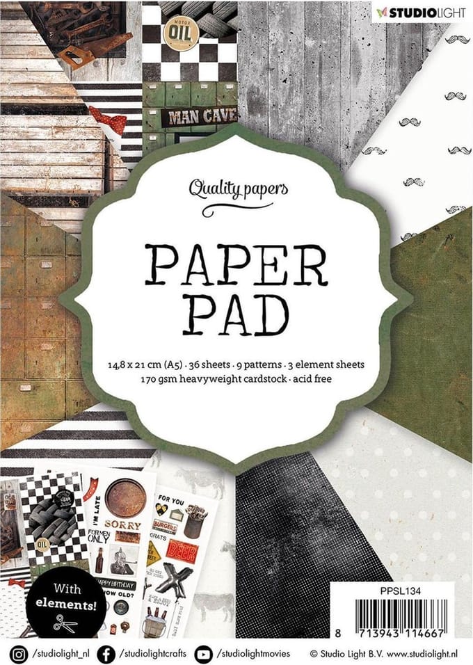 Studio Light • Paper pad A5 36 vel nr.134 men