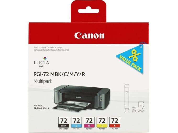 Canon Inktcartridge PGI-72 Origineel Combipack Cyaan, Magenta, Matzwart, Geel, Rood 6402B009