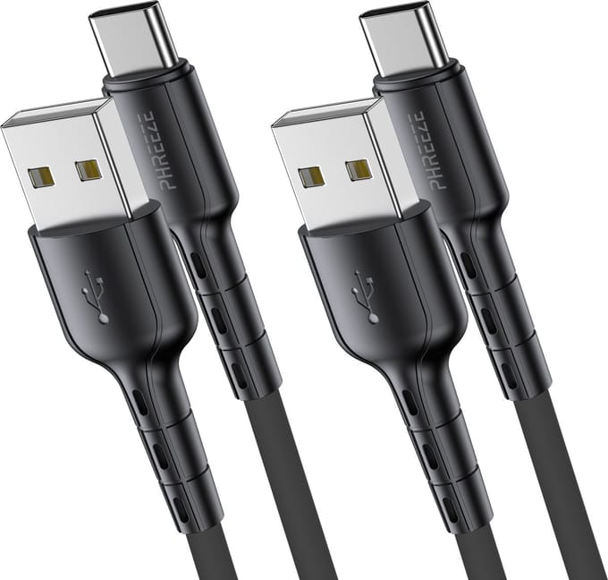 2x usb A naar usb C kabel 1 meter - Oplaadkabel & datakabel - Usb C naar usb - Phreeze