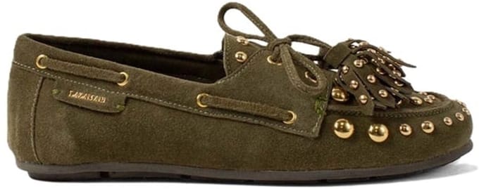 Stella Dames Mocassins Suède Groen