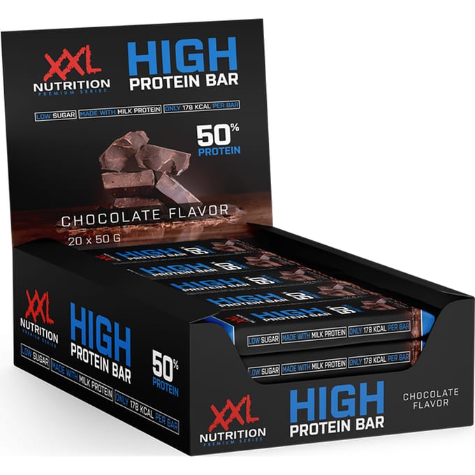 XXL Nutrition - High Protein Bar 2.0 - 25 Gram Eiwit - Eiwitrepen, Eiwitreep, Proteine Repen - Chocolade - 20 Pack