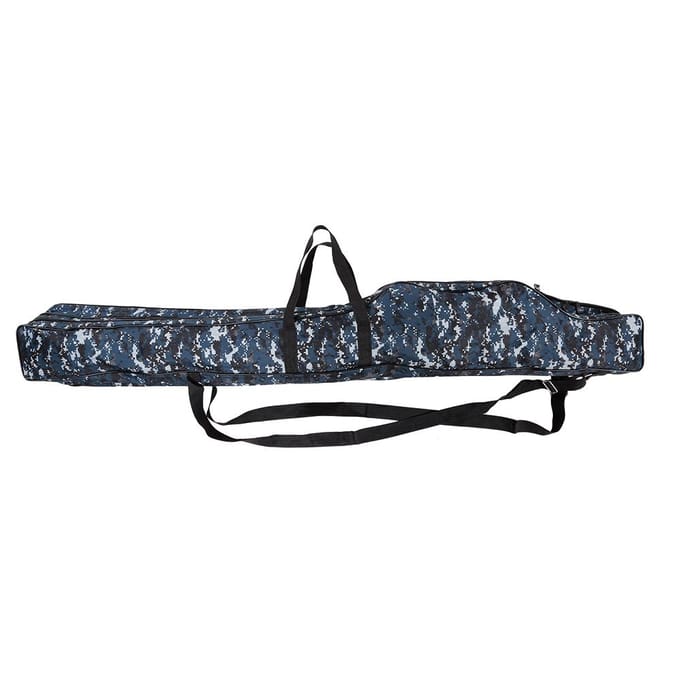 Draagbare opvouwbare hengeldrager Canvas hengel Gereedschap opbergtas Koffer Vistuig Tackle 2Layers 150cm black
