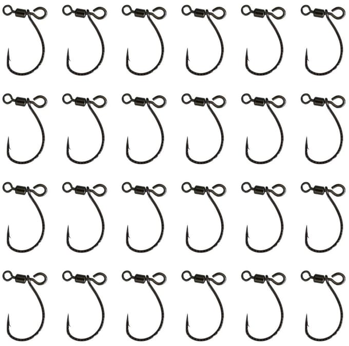 Dailygoods - Hengelhaken 24 stuks voor baars en forel met drop-shot wervels