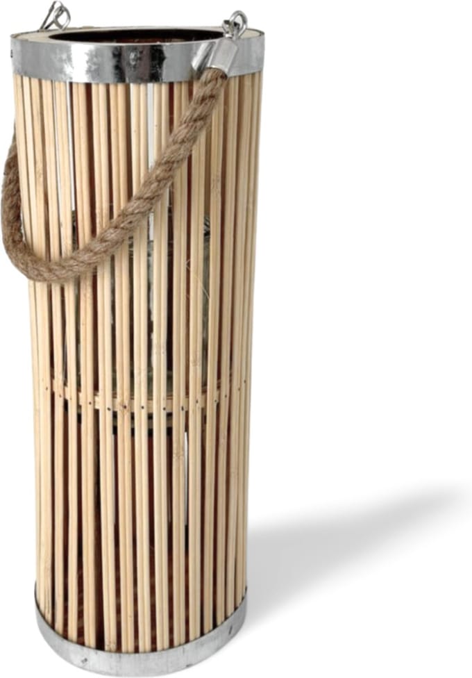 Lantaarn Groot Rond Hout 40 cm