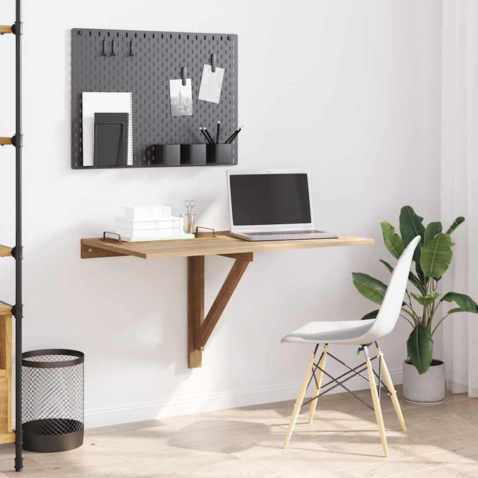 Vidaxl Opklapbare Wandtafel, Kleur Eiken, 100 X 60 Cm