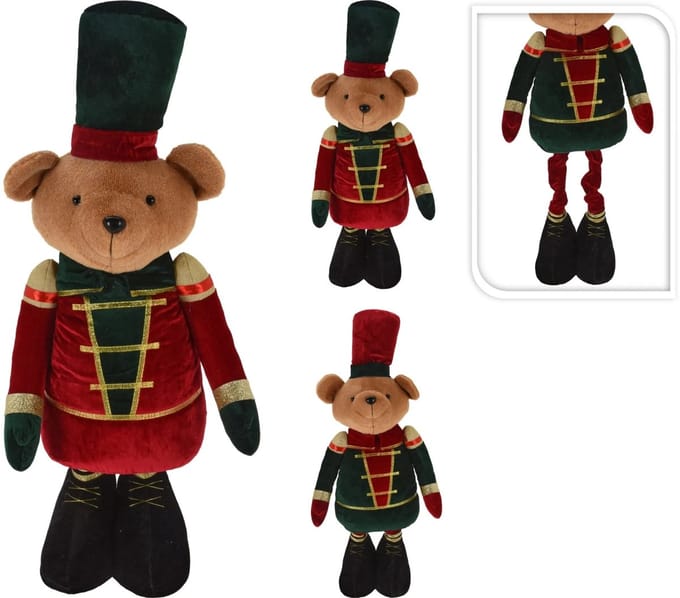 Kerstdecoratie Beeld Beer 28x17x91 cm Bruin Textiel Groot