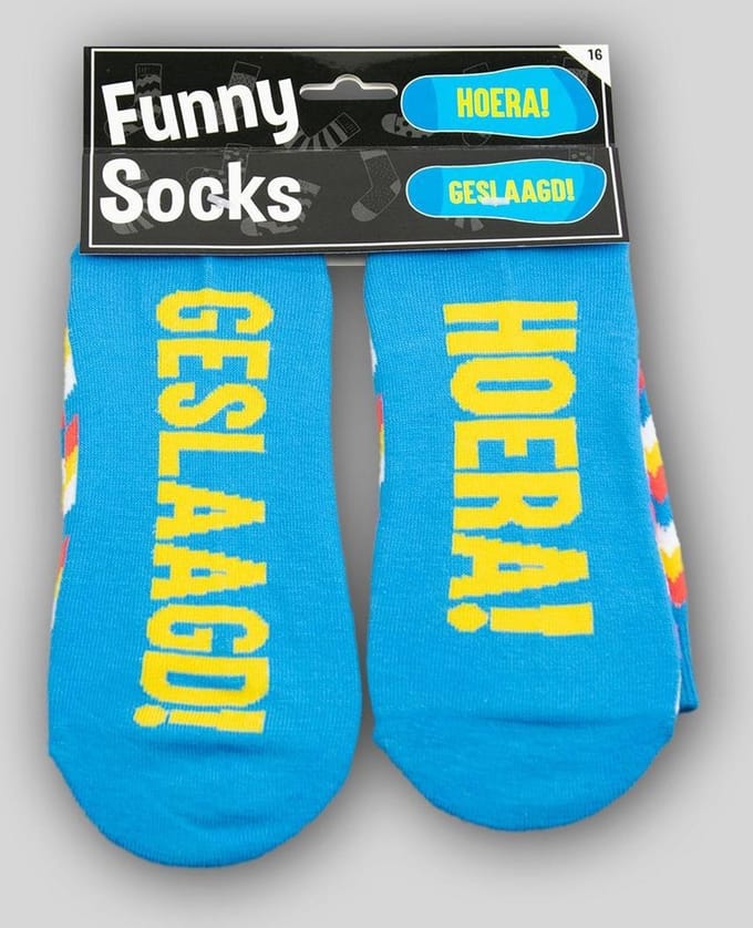 Funny sokken - Hoera Geslaagd!