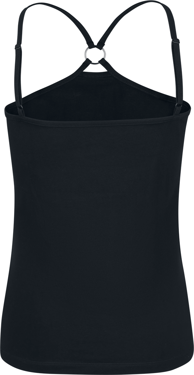R.E.D. Rock-Engineered Design zwart top met bandjes met ringdetails - Dames - S