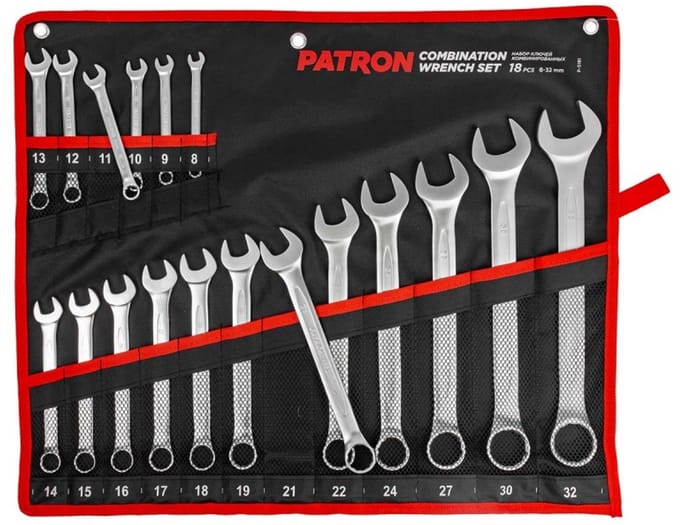 Patron PA-5181 - Ringsteeksleutel Set - 8-32 mm - CrV Staal - 18 Delig