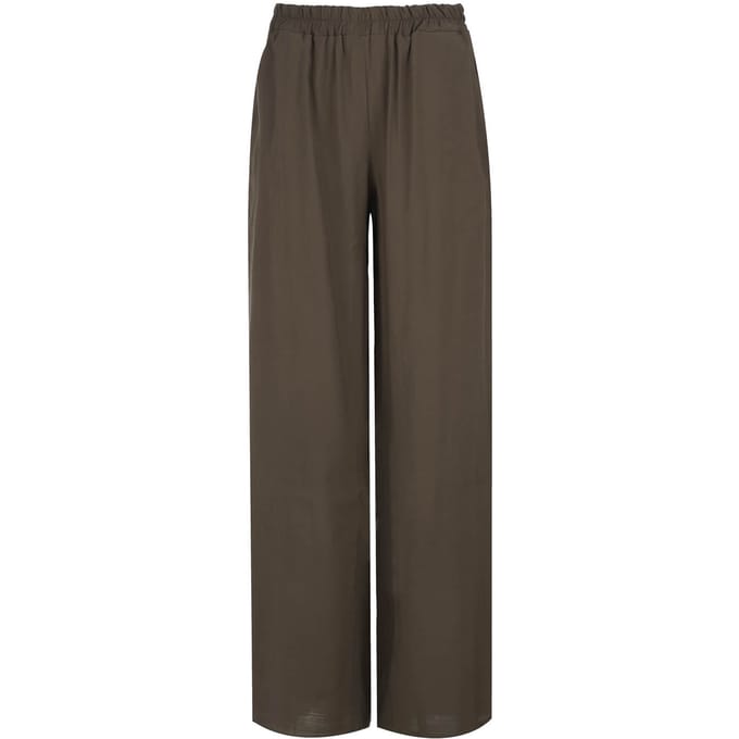 Khaki Elegance broek met wijde pijpen