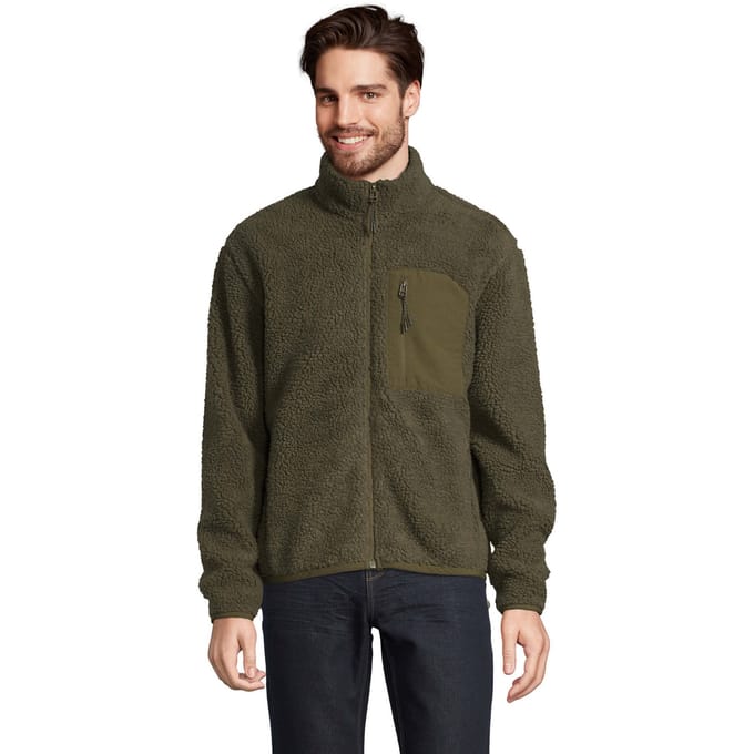 SOLS Fury Sherpa jas voor volwassenen (Leger/Donker leger)
