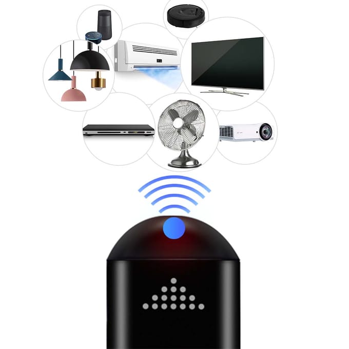 Draadloze smartphone infraroodzender universele mini-afstandsbediening met micro-USB-connector zwart