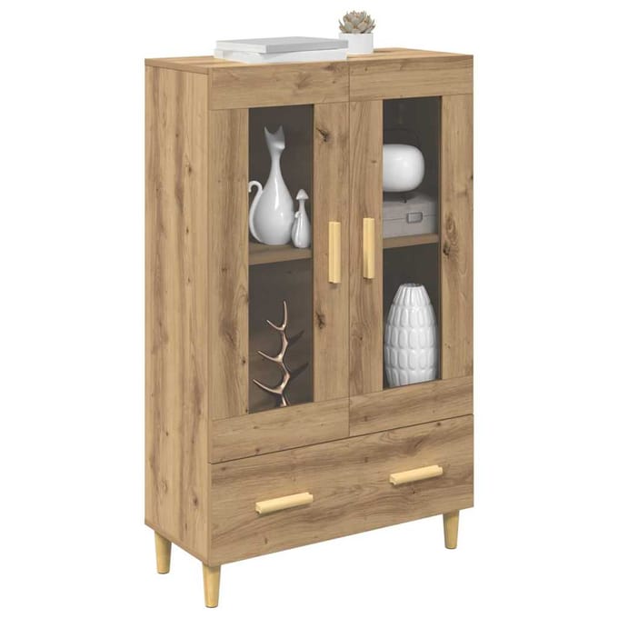 vidaXL - Highboard - Artisan - Eiken - 70 - x - 31 - x - 115 - cm - Bewerkt - hout