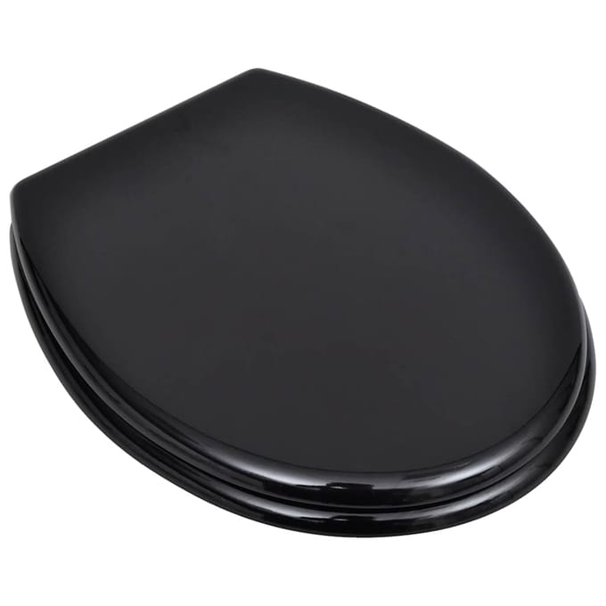 vidaXL - Toiletbrillen - met - deksels - 2 - st - MDF - zwart