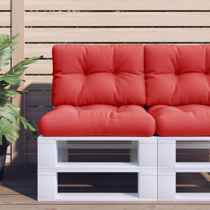 vidaXL - Palletkussen - 50x40x12 - cm - stof - rood