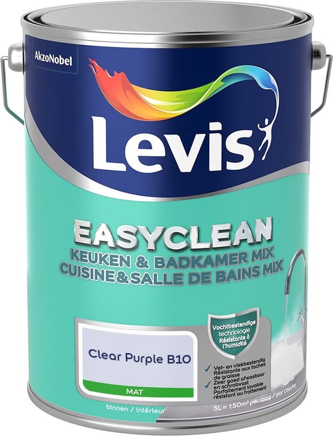Levis - Easyclean Keuken & Badkamer Mix - Clear Purple B10 - Mengverf - 5 L