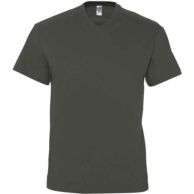 SOLS Heren Victory V-hals T-shirt (Donkergrijs massief)