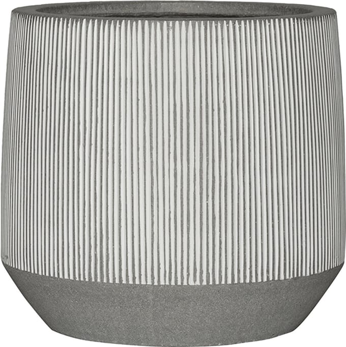Pottery Pots - Plantenbak - Harith M - Ø42cm x H38cm - White Stripe vertically upper