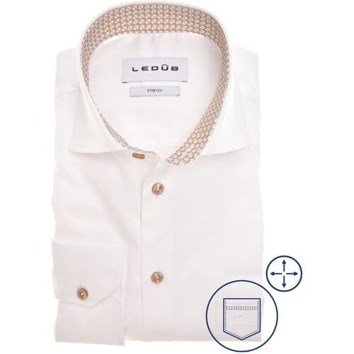 Ledûb Overhemd Fine-Circle Fantasy Collar Contrast Wit / male