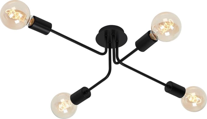 BRILONER KUGLO - Plafondlamp industrieel - 4-lichts - E27 max. 60W - zwart