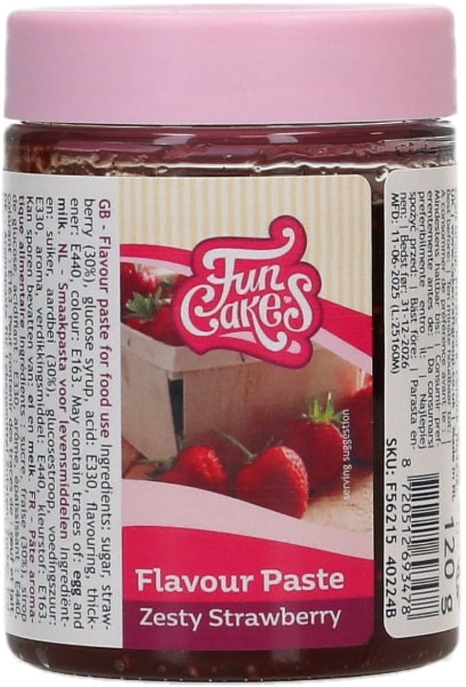 FunCakes Smaakpasta - Aroma - Aardbei Friszuur - 120g