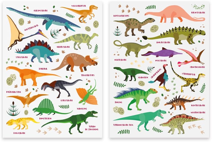 Stickers - Dinosaurussen - 2 Vellen - Scrapbook Hobby DIY Stickervel - 0,5-6cm - 105 Stuks