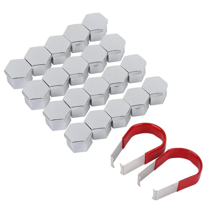 20 stuks Wielmoer Bout Naaf Schroefkap Band Beschermkap Decoratie met Verwijdergereedschap gray