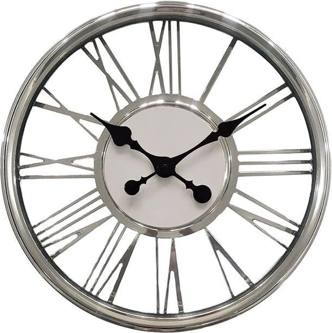 WANDKLOK CNR085-1 ZILVER 44CM