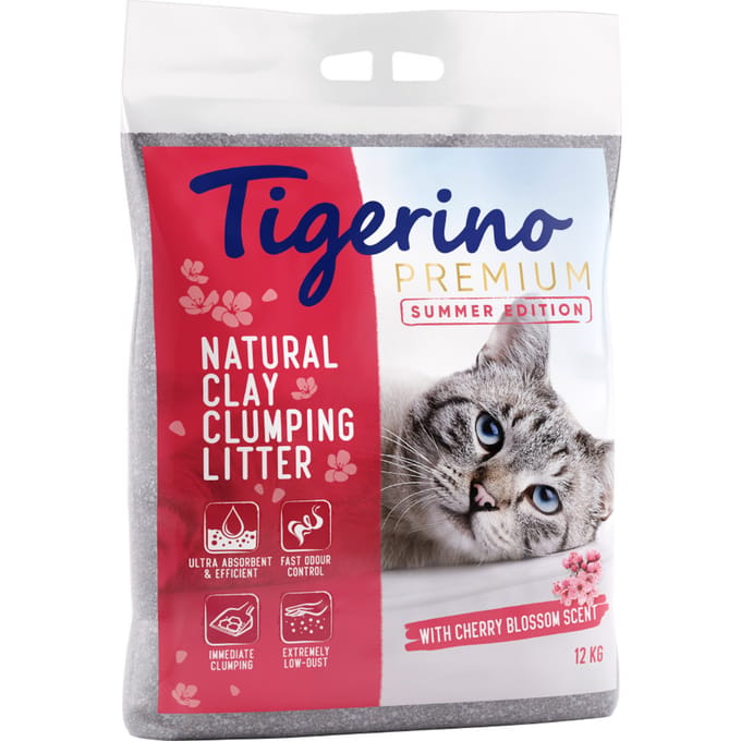 12 kg Tigerino Premium - Kersenbloesemgeur - Kattenbakvulling