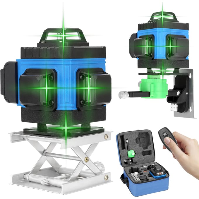 Multifunctioneel 16 Lijnen Waterpas Gereedschap Verticale Horizontale Kruislijn APP Afstandsbediening met UK Plug without Tripod Stand