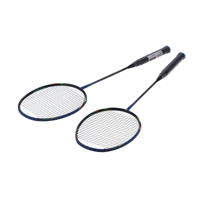 2 Speler Badminton Rackets Set Lichtgewicht Carbon Composiet Dubbele Rackets voor Volwassenen gray