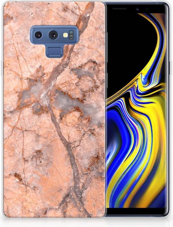 Samsung Galaxy Note 9 TPU Siliconen Hoesje Marmer Oranje