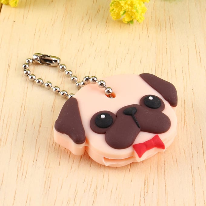 Chien Super Funky avec Nœud Papillon Rouge Touches de Clavier Identificateurs de Clés Cache-Clés gray