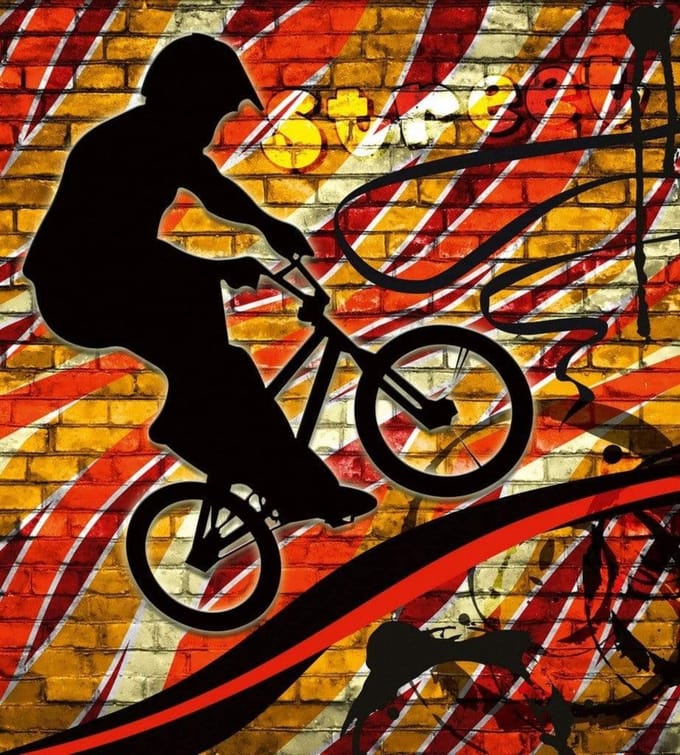 Fotobehang - Bicycle Red 225x250cm - Vliesbehang