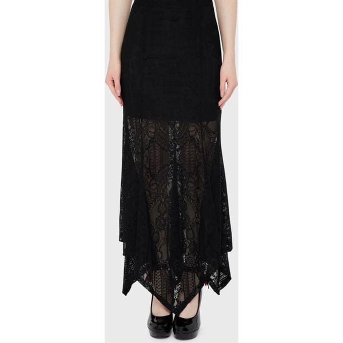 Killstar - Gothic Maxirok - Belladona Lace - Maxi Skirt - L - voor Vrouwen - zwart