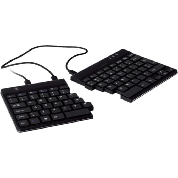 R-Go Split - Ergonomisch Toetsenbord - Pauze-indicator - Gesplitst - Ultradun - US QWERTY - Zwart