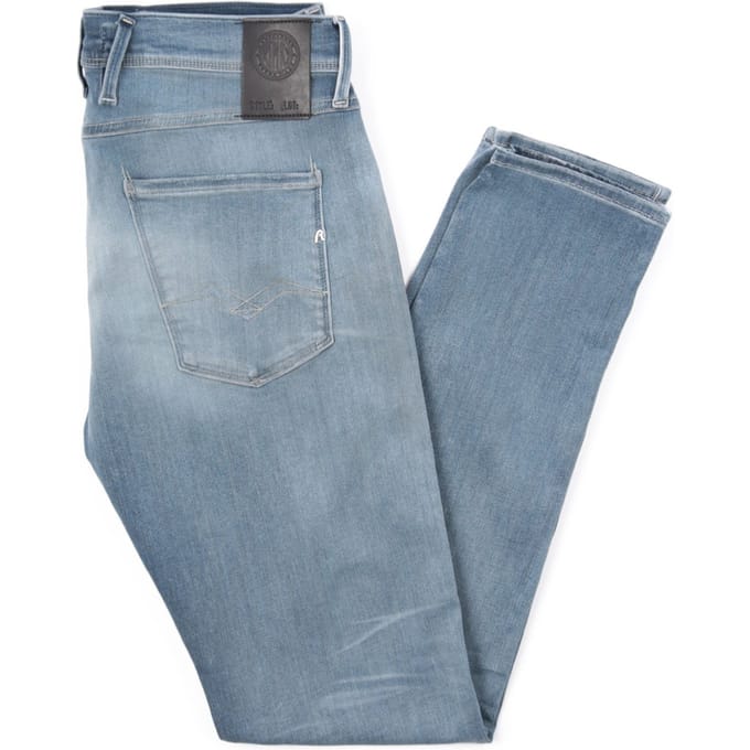 Men's Replay Anbass Hyperflex Bio Slim Fit Jeans in Blue