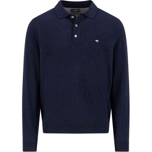 Fynch-Hatton Trui Polo Pullover Merino Cashmere Navy / male