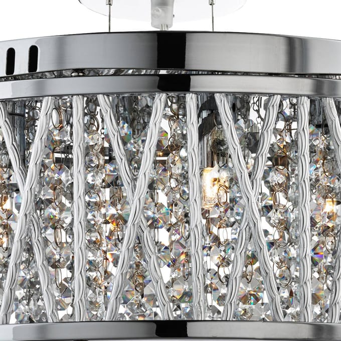 Searchlight Met glaskristallen versierde hanglamp Elise