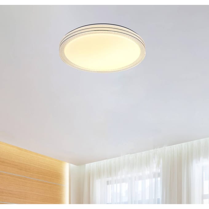 Globo Veleno LED plafondlamp, wit, Ø 49 cm, glittereffect