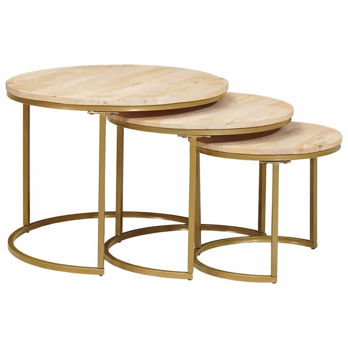 vidaXL - Nesting - Koffietafels - 3 - st - Bruin - 60 - x - 60 - x - 45 - cm