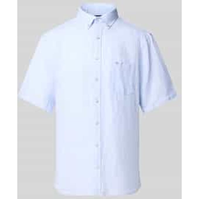 Fynch-Hatton Overhemd Premium Short Sleeve Linnen Button-Down New Breeze / male